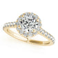 Original Maulijewels 14K Yellow Gold Bridal Set 0.75 Carat Halo Diamond Engagement Ring