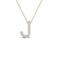 Original Maulijewels 14K Yellow Gold Initial " J " 0.09 Carat Natural Round White Diamond Pendant Necklace With 18" Cable Chain