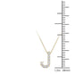 Original Maulijewels 14K Yellow Gold Initial " J " 0.09 Carat Natural Round White Diamond Pendant Necklace With 18" Cable Chain