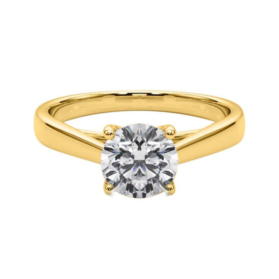 Original Maulijewels 1.50 Carat Diamond Moissanite Engagement Ring For Women In 10K Solid Yellow Gold