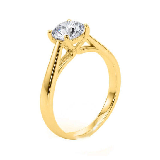 Original Maulijewels 1.50 Carat Diamond Moissanite Engagement Ring For Women In 10K Solid Yellow Gold