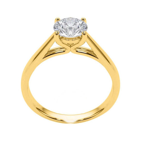 Original Maulijewels 1.50 Carat Diamond Moissanite Engagement Ring For Women In 10K Solid Yellow Gold