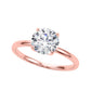 Original Maulijewels 1.50 Carat Diamond Moissanite Solitaire Engagement Rings For Women In 10K Rose Gold