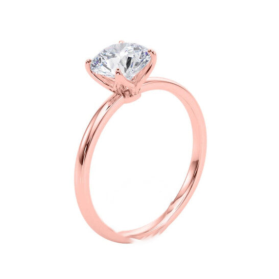 Original Maulijewels 1.50 Carat Diamond Moissanite Solitaire Engagement Rings For Women In 10K Rose Gold