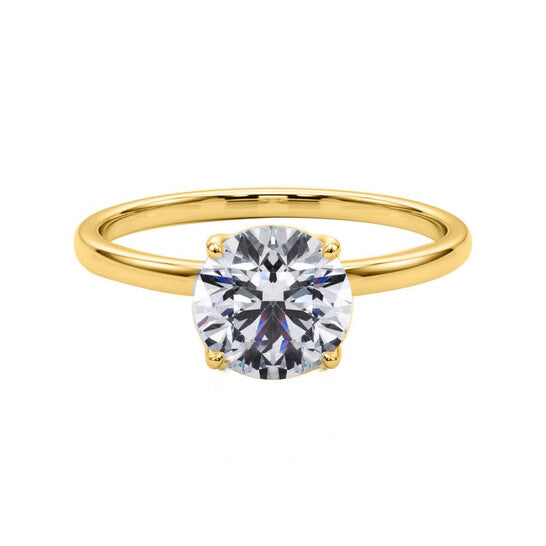 Original Maulijewels 1.50 Carat Diamond Moissanite Solitaire Engagement Rings For Women In 10K Yellow Gold