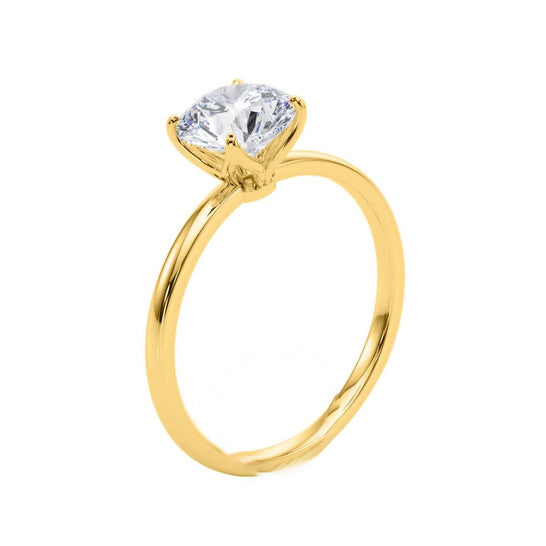 Original Maulijewels 1.50 Carat Diamond Moissanite Solitaire Engagement Rings For Women In 10K Yellow Gold