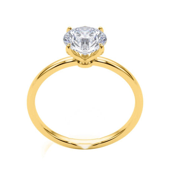 Original Maulijewels 1.50 Carat Diamond Moissanite Solitaire Engagement Rings For Women In 10K Yellow Gold