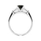 Original Maulijewels 1.50 Carat Natural Black & White Diamond Engagement Solitaire Rings In Solid 10K White Gold