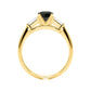 Original Maulijewels 1.50 Carat Natural Black & White Diamond Engagement Solitaire Rings In Solid 10K Yellow Gold