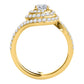 Original Maulijewels 1.50 Carat Natural Diamond Halo Bridal Set Engagement Rings In 14K Yellow Gold Ring