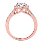 Original Maulijewels 1.53 Carat Halo Diamond Moissanite Engagement Ring In 14K Solid Rose Gold