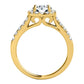 Original Maulijewels 1.53 Carat Halo Diamond Moissanite Engagement Ring In 14K Solid Yellow Gold