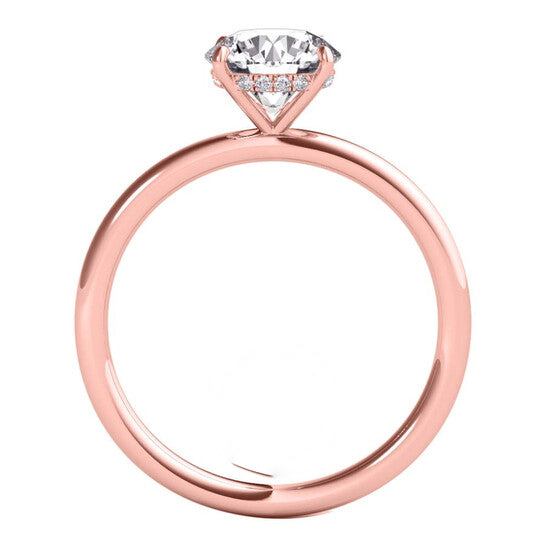 Original Maulijewels 1.56 Carat Diamond Moissanite Solitaire Engagement Ring For Women In 14K Solid Rose Gold