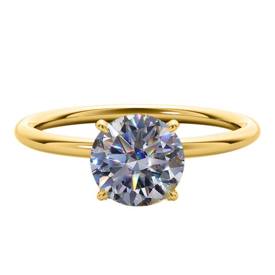 Original Maulijewels 1.56 Carat Diamond Moissanite Solitaire Engagement Ring For Women In 14K Solid Yellow Gold