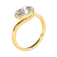 Original Maulijewels 1.65 Carat Oval Moissanite Natural Diamond Womens Engagement Rings In 10K Solid Yellow Gold