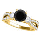 Original Maulijewels 1.75 Carat Black & White Diamond Engagement Wedding Rings For Women In 14K Solid Yellow Gold