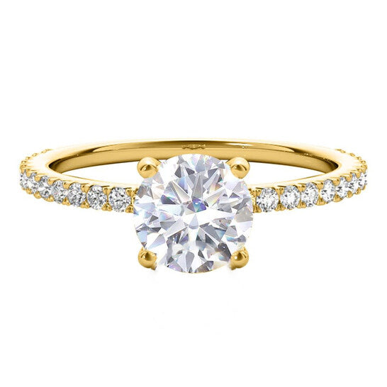 Original Maulijewels 1.76 Carat Diamond Moissanite Engagement Rings For Women In 14K Solid Yellow Gold