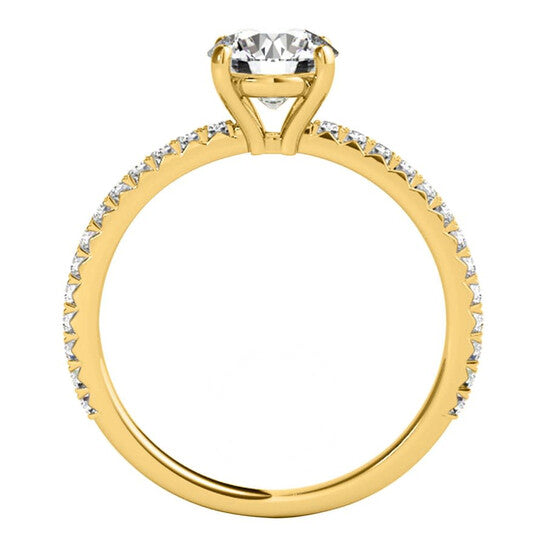 Original Maulijewels 1.76 Carat Diamond Moissanite Engagement Rings For Women In 14K Solid Yellow Gold