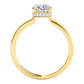 Original Maulijewels 18K Solid Yellow Gold 1.06 Carat Round White Diamond ( H-I / SI1-SI2 ) Solitaire Engagement Ring