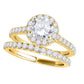 Original Maulijewels 18K Yellow Gold 1.60 Carat Natural Halo Diamond Bridal Set Engagement Ring For Womens