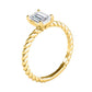 Original Maulijewels 2.00 Carat Emerald Cut Moissanite Engagement Rings In 10K Solid Yellow Gold