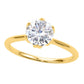 Original Maulijewels 2.00 Carat Round Diamond Moissanite ( G-H/ VS1 ) Engagement Rings For Women In 14K Yellow Gold