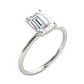 Original Maulijewels 2.05 Carat Emerald Cut Moissanite Natural Diamond Womens Engagement Rings In 10K White Gold