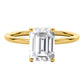 Original Maulijewels 2.05 Carat Emerald Cut Moissanite Natural Diamond Womens Engagement Rings In 10K Yellow Gold