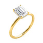 Original Maulijewels 2.05 Carat Emerald Cut Moissanite Natural Diamond Womens Engagement Rings In 10K Yellow Gold