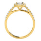 Original Maulijewels 2.25 Carat Natural Diamond Emerald Cut Moissanite Halo Engagement Rings In 10K Solid Yellow Gold