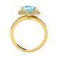 Original Maulijewels 2.50 Carat Diamond And Cushion Cut Natural Aquamarine Gemstone Ring In 14K Solid Yellow Gold