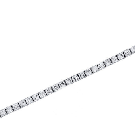 Original MAULIJEWELS 3.00 Carat Brilliant Cut Lab Grown Diamond Tennis Bracelet For Women In 14K White Solid Gold