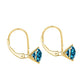 Original Maulijewels Blue 2.00 Carat Natural Diamond Three Prong Set Martini Leverback Women's Earrings In 14K Solid Yellow Gold