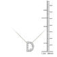 Original Maulijewels " D " Initial Set With 0.12 Carat Sparkling Natural White Diamond Pendant Necklace In 14K White Gold With 18" Cable Chain