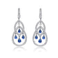 Original Megan Walford .925 Sterling Silver Sapphire CZ Double Teardrop Chandelier Earrings