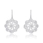 Original Megan Walford CZ SS White Gold Plated Round Flower Drop Earrings