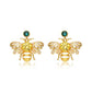 Original Megan Walford Sterling Silver14K Gold Plated Yellow Cubic Zirconia Bee Stud Butterfly Earrings