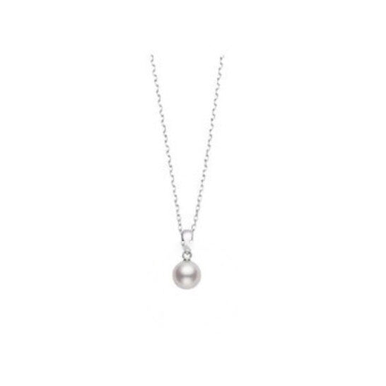 Original Mikimoto 7mm A grade Akoya Cultured Pearl Pendant in 18K White Gold