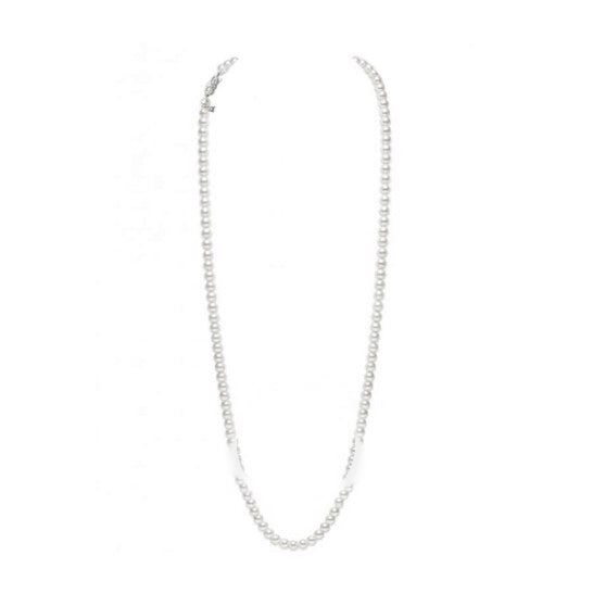 Original Mikimoto Akoya Cultured Pearl Strand in White Gold - 32 Inches - 8.00mm