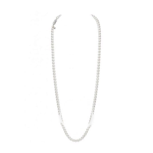 Original Mikimoto Akoya Cultured Pearl Strand in White Gold - 32 Inches - 8.00mm