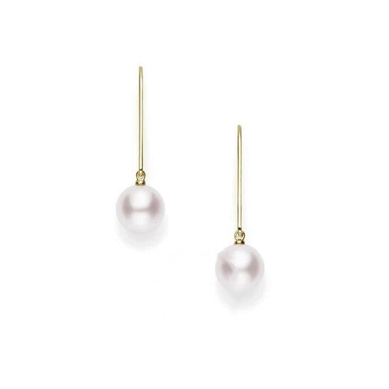 Original Mikimoto Akoya Pearl Drop Earrings with 18K Yellow Gold 7mm - PEA1005K