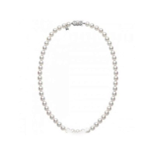 Original Mikimoto Akoya Pearl Princess Strand Necklace with 18K White Gold 18" 8-8.5mm A Grade