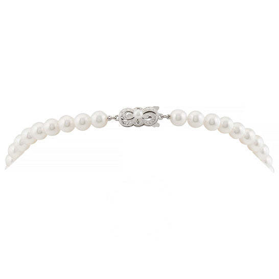 Original Mikimoto Graduated Akoya Pearl Strand Necklace with 18K White Gold Clasp 9x7mm A1 Designer Sku G90118V1W