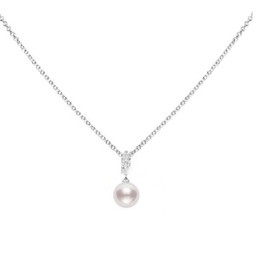 Original Mikimoto Morning Dew Akoya Cultured Pearl Pendant Â 18K White Gold - MPA10382ADXW