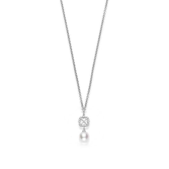 Original Mikimoto Nature Pendant Akoya Pearl White (MPA10184ADXW). 18kt white gold pendant featuring 1 white Akoya pearl 8mm, A+ quality