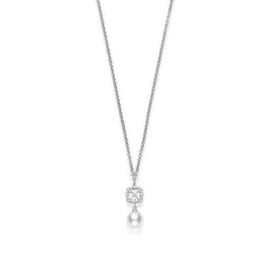 Original Mikimoto Nature Pendant Akoya Pearl White (MPA10184ADXW). 18kt white gold pendant featuring 1 white Akoya pearl 8mm, A+ quality