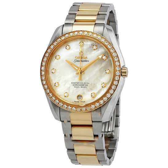 Original Omega Seamaster Aqua Terra Automatic Chronometer Diamond White Mother of Pearl Dial  Watch 231.25.39.21.55.002