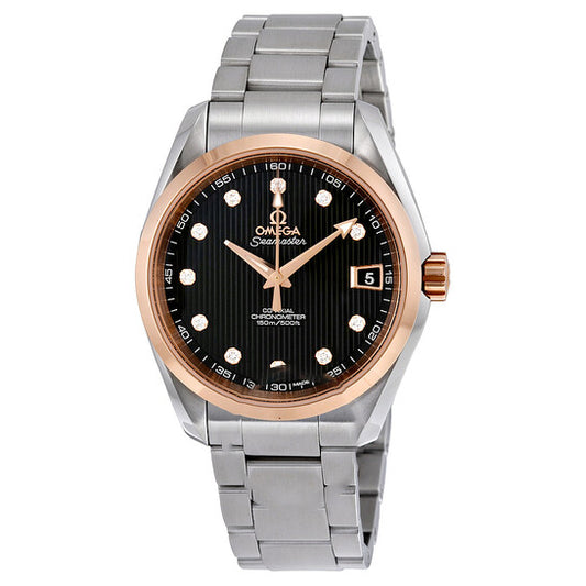 Original Omega Seamaster Aqua Terra  Automatic Diamond Black Dial 18kt Rose Gold Men's Watch 231.20.39.21.51.003