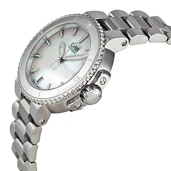 Original Oris Aquis Date Automatic Mother of Pearl Dial Ladies Watch 733-7652-4151MB