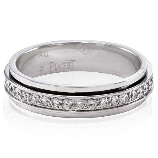 Original Piaget Possession 18k White Gold .56 CT Diamond Wedding Ring